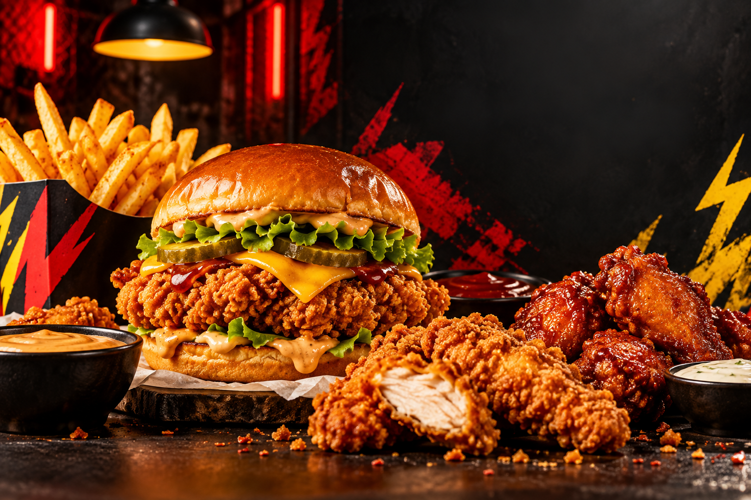 Chicken & Fries · Food-Konzept